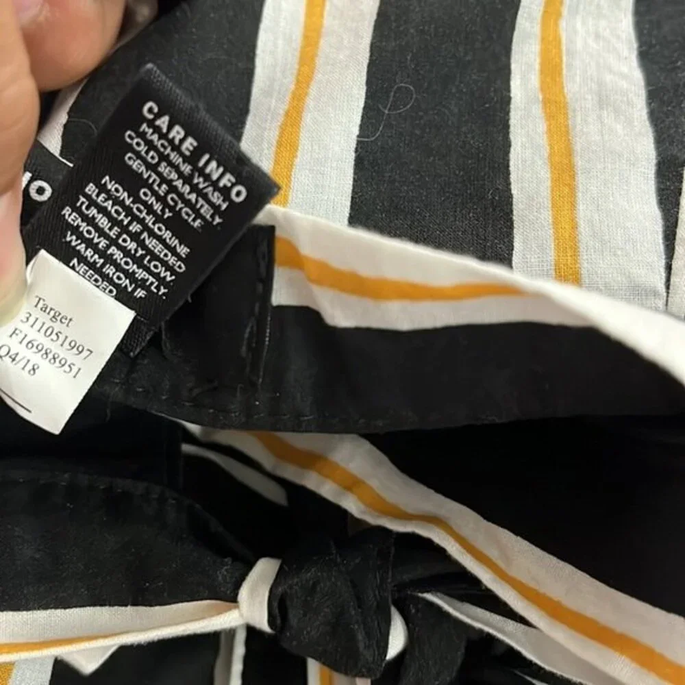 Who What Wear True Wrap Skirt striped Black/White/yellow Size 4 - Picture 11 of 15